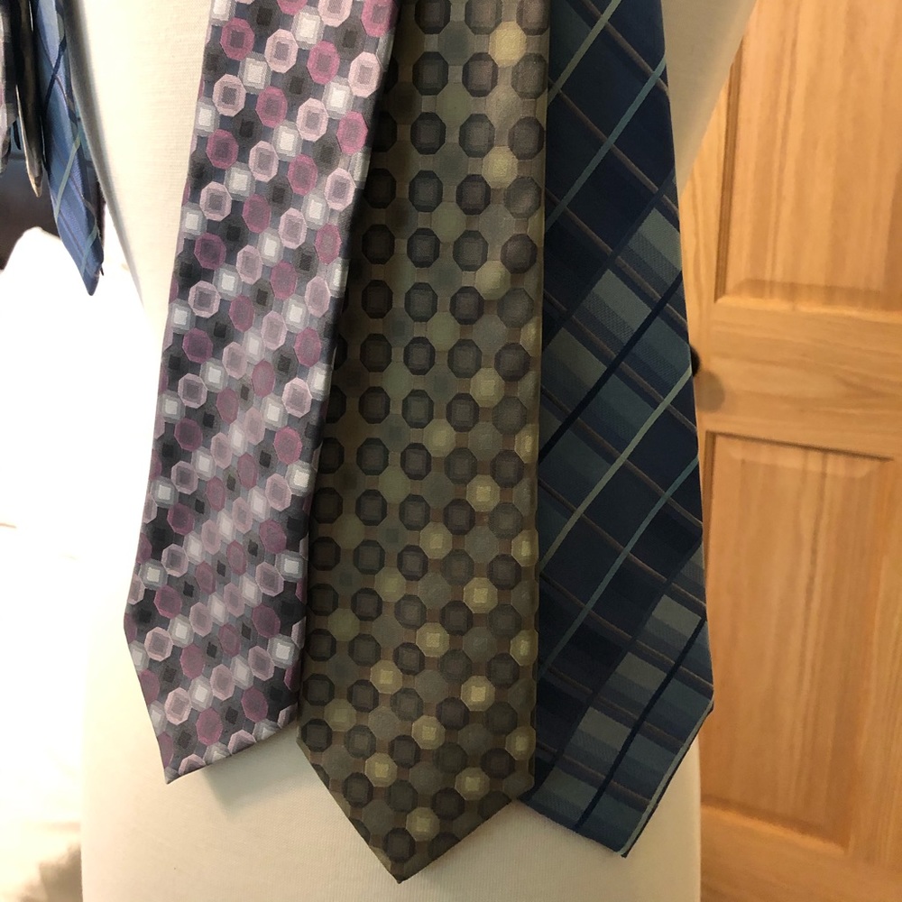 John Ashford silk ties -lot of three